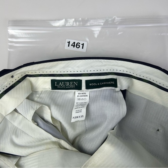 Lauren Ralph Lauren Men's Blue Wool Blend Zip Fly Dress Pants Size 35W 32L - Picture 10 of 11